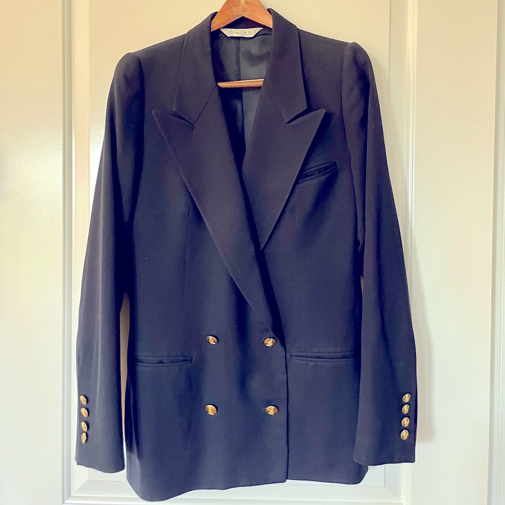 Austin Reed double breasted navy jacket.